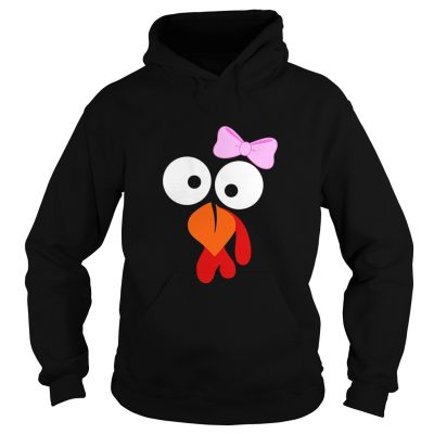 Turkey Face Girl Pink Bow T ShirtFunny Thanksgiving Tee hoodie