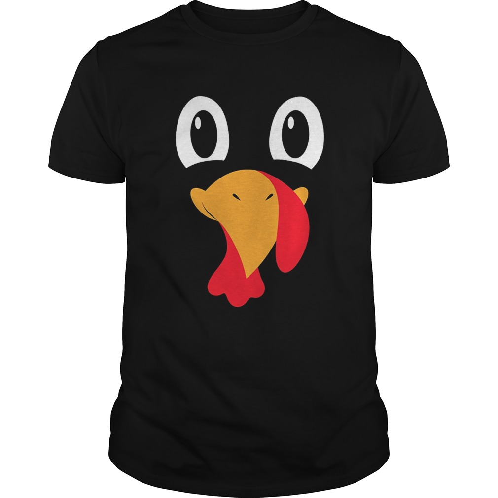 Turkey Face Thanksgiving TShirt Halloween Costume Kids Adult