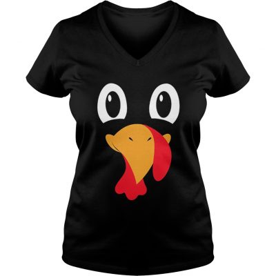 Turkey Face Thanksgiving TShirt Halloween Costume Kids Adult ladies v-neck