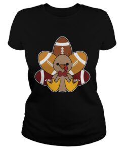 Turkey and Football TShirt for Thanksgiving classic ladies