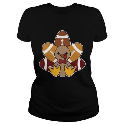 Turkey and Football TShirt for Thanksgiving classic ladies