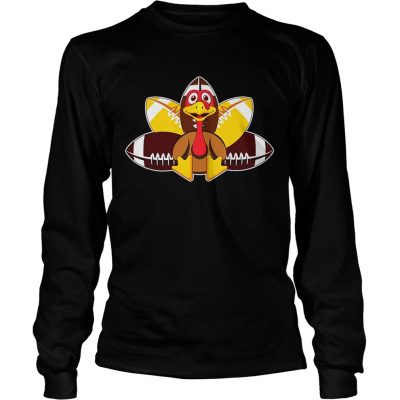 TurkeyFootball Funny Thanksgiving Gobble Longsleeve Tee