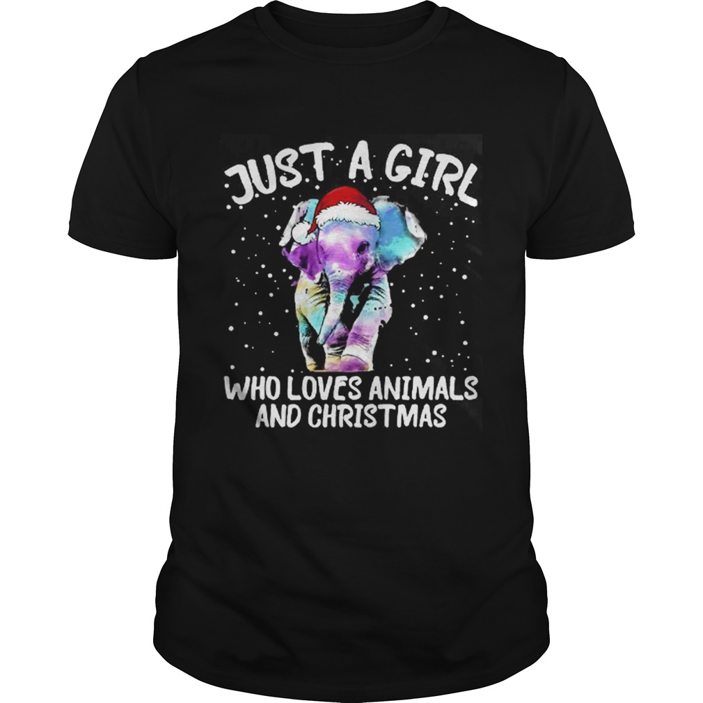 Just a girl who loves elephants and Christmas shirt