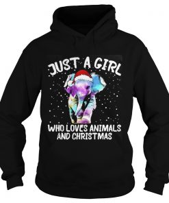 Just a girl who loves elephants and Christmas shirt