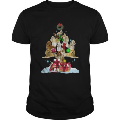 American Cocker Spaniel Christmas Tree Shirt Guys