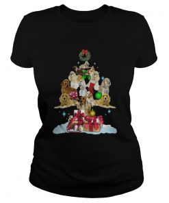 American Cocker Spaniel Christmas Tree Shirt Ladies Tee