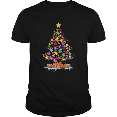 Autism Awareness Christmas Tree Shirt Guys