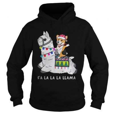  Baby Corgi and Fa la la la llama christmas Hoodie