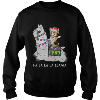  Baby Corgi and Fa la la la llama christmas Sweatshirt