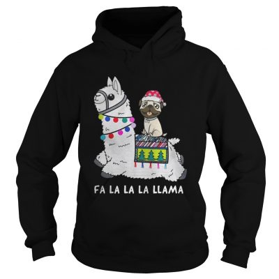 Baby Pug and Fa la la la llama christmas Hoodie