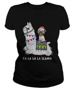 Baby Pug and Fa la la la llama christmas Ladies Tee