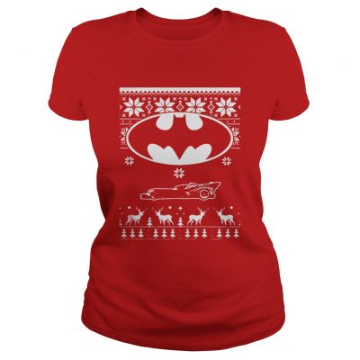 Batman Christmas Jumper Fou Tees ladies Tee