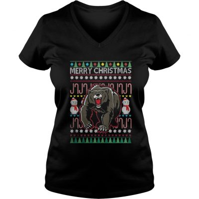 Bear Merry Christmas VNeck