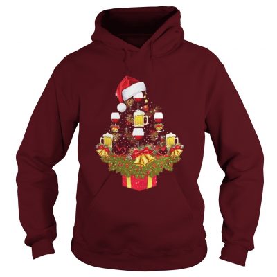 Beer and wine Christmas tree Hoodie