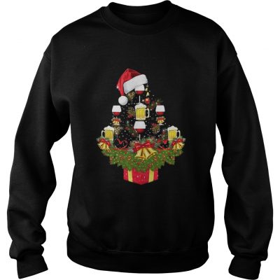 Beer and wine Christmas tree Sweatshirt