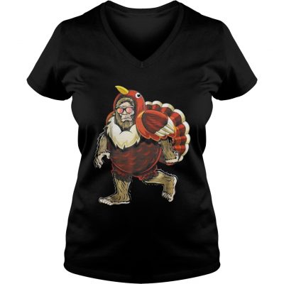 Bigfoot Turkey Thanksgiving VNeck