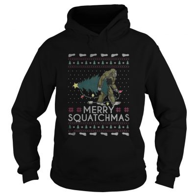 Bigfoot merry squatchmas christmas Hoodie