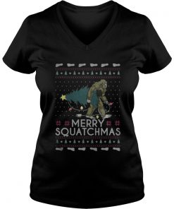 Bigfoot merry squatchmas christmas VNeck