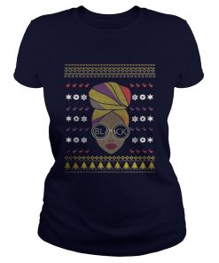 Black And Natural Hair Christmas Ladies Tee