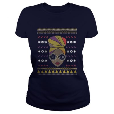 Black And Natural Hair Christmas Ladies Tee