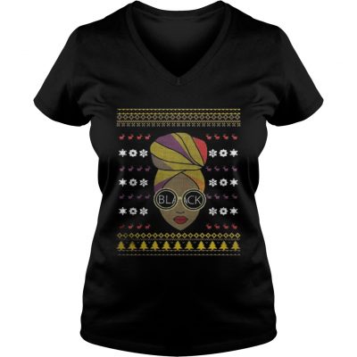 Black And Natural Hair Christmas VNeck