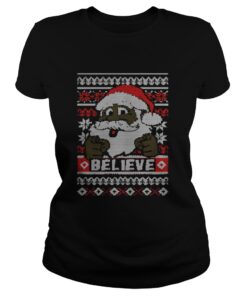 Black Santa Ugly Christmas TShirt Ladies tee