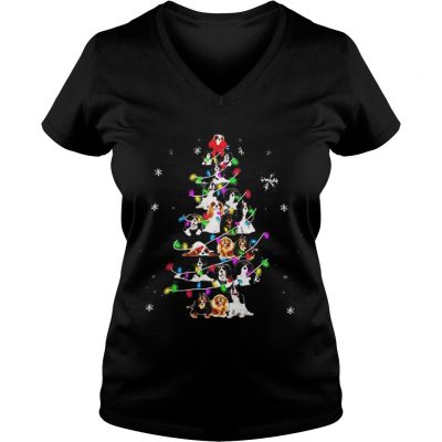 Cavalier King Charles Spaniel Christmas tree VNeck