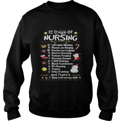 Christmas 12 days of Nursing 12 call lights blinking 11 phones are ringing Sweatshirt