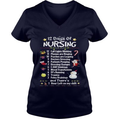 Christmas 12 days of Nursing 12 call lights blinking 11 phones are ringing VNeck