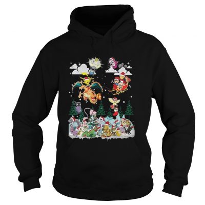 Christmas Santa Charizard and Pikachu Sleigh Pokemon Hoodie