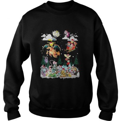 Christmas Santa Charizard and Pikachu Sleigh Pokemon Sweatshirt