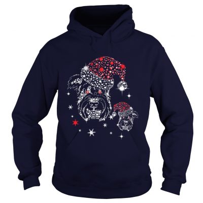 Christmas Schnauzer Dog Santa Hat Diamond Hoodie