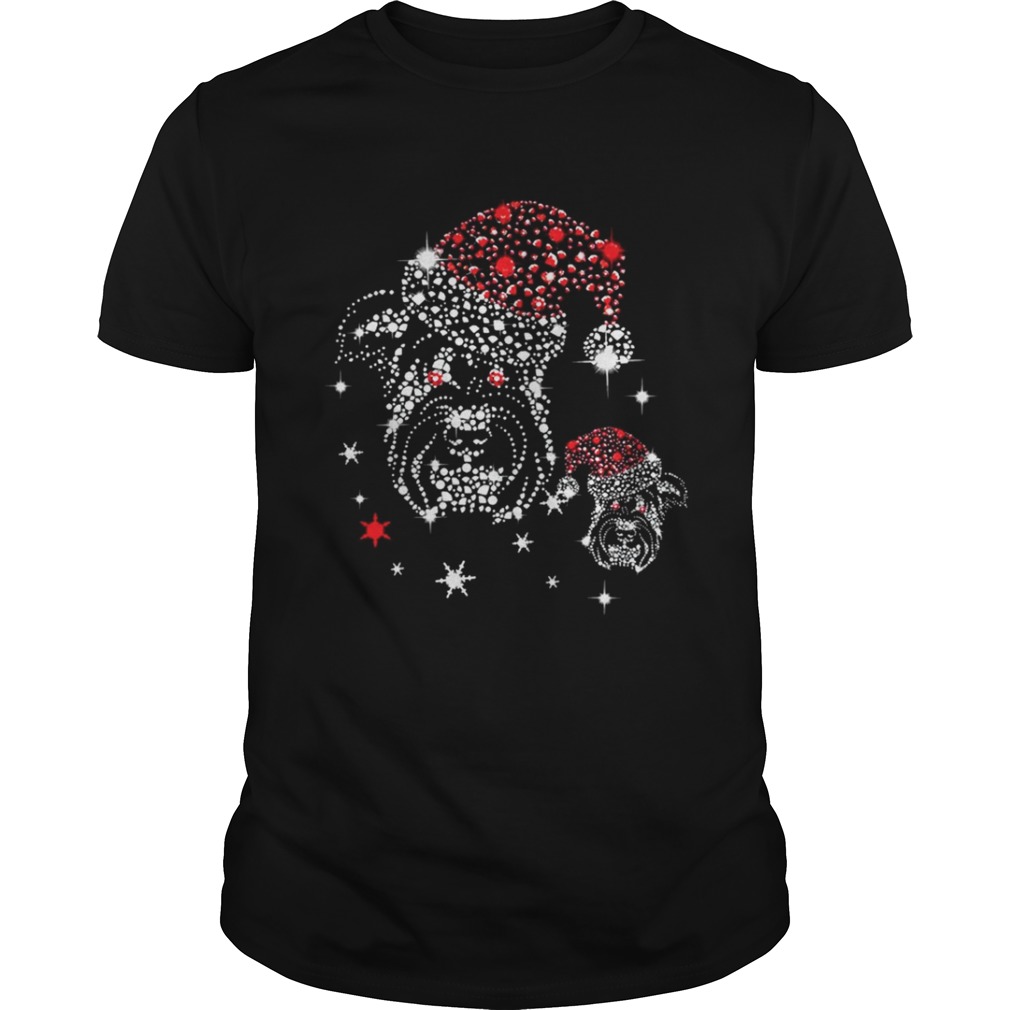 Christmas Schnauzer Dog Santa Hat Diamond shirt