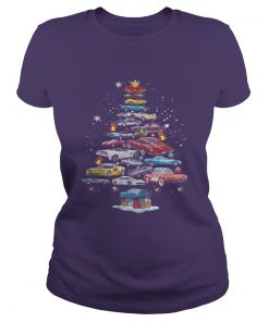 Corvette Christmas tree Ladies Tee