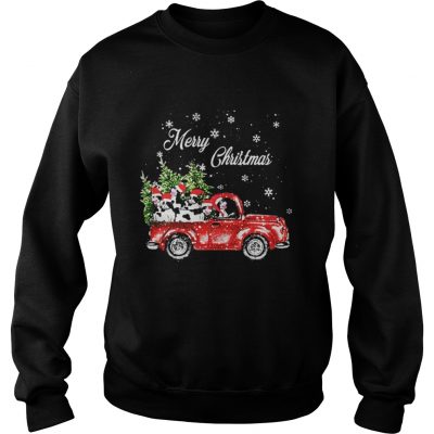 Cow drives truck merry Christmas Sweatshirt