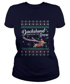 Dachshund through the snow Ladies Tee