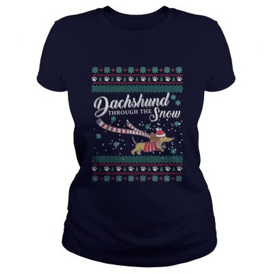 Dachshund through the snow Ladies Tee