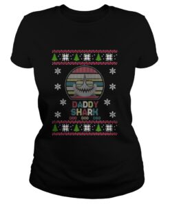 Daddy Shark Doo Doo Doo Christmas Ladies Tee