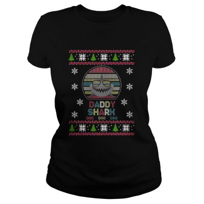 Daddy Shark Doo Doo Doo Christmas Ladies Tee