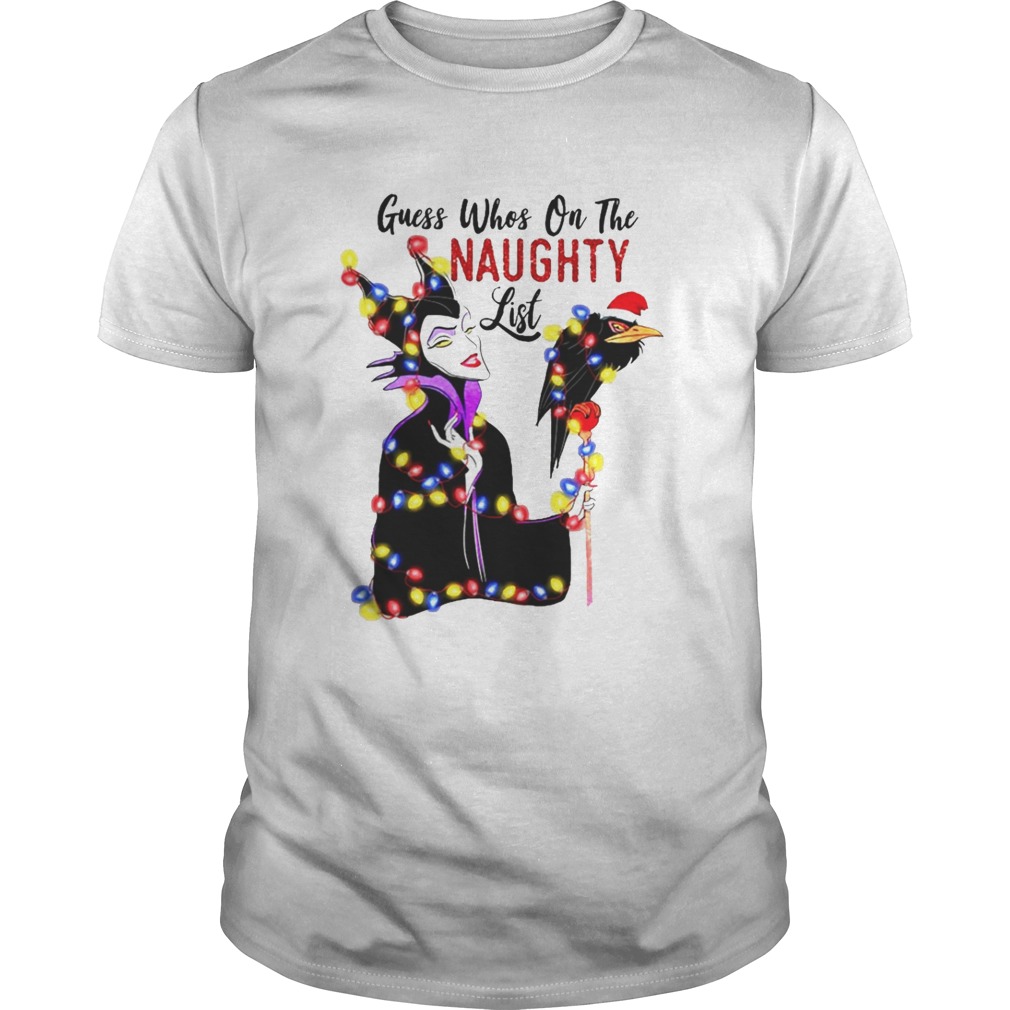 Disney Maleficent Light Guess Whos Naughty List Christmas shirt