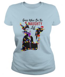 Disney Maleficent Light Guess Whos Naughty List Christmas Ladies Tee