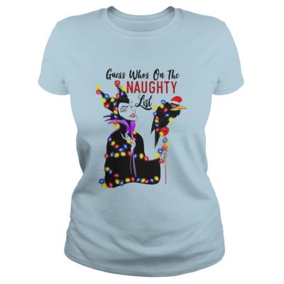 Disney Maleficent Light Guess Whos Naughty List Christmas Ladies Tee