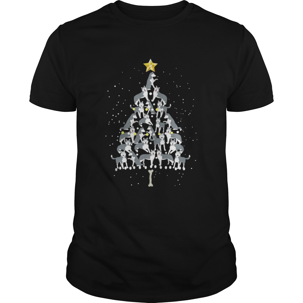 Dog Husky Christmas Tree Shirt