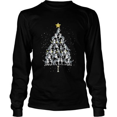 Dog Husky Christmas Tree Longsleeve Tee