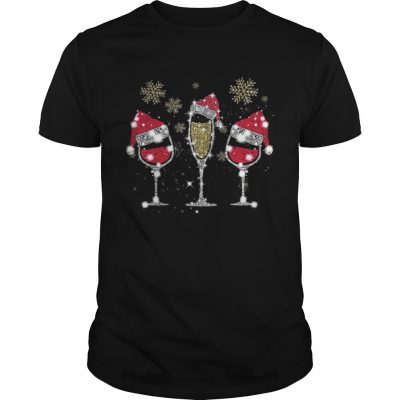 Drink wine diamond Santa hat Merry Christ Guys