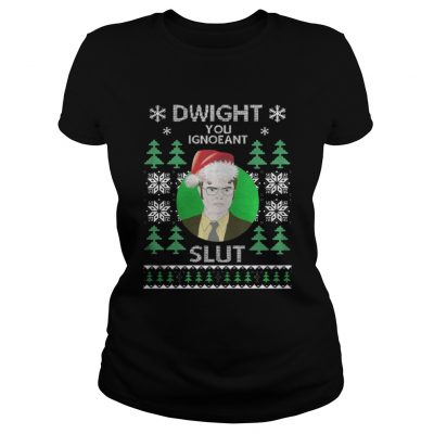 Dwight you ignoeant slut Christmas Ladies Tee