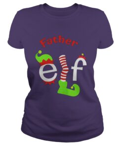 Father Elf Christmas ugly Ladies Tee