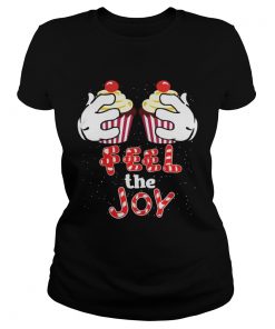 Feel The Joy Funny Cupcake Christmas Ladies Tee