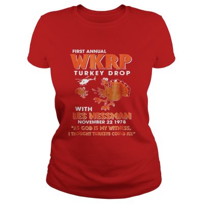 First Annual WKRP Turkey Drops With Les Nessman Ladies Tee