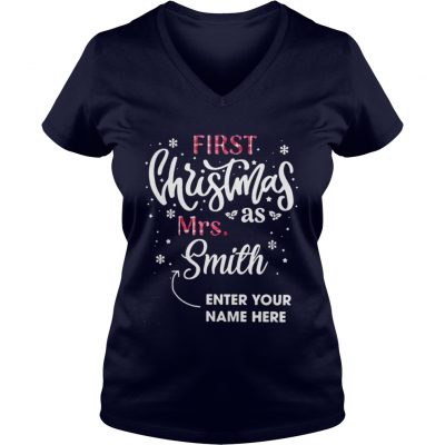 First Christmas as Mrs Smith enter your name here VNeck